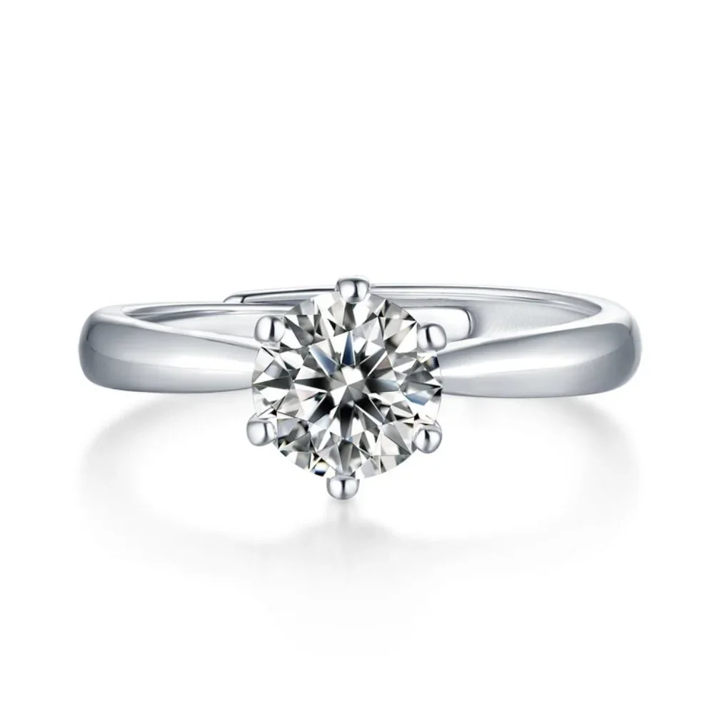Certified 3ct. t.w. Moissanite Diamond Solitaire Engagement Ring NEW G - Picture 6 of 10